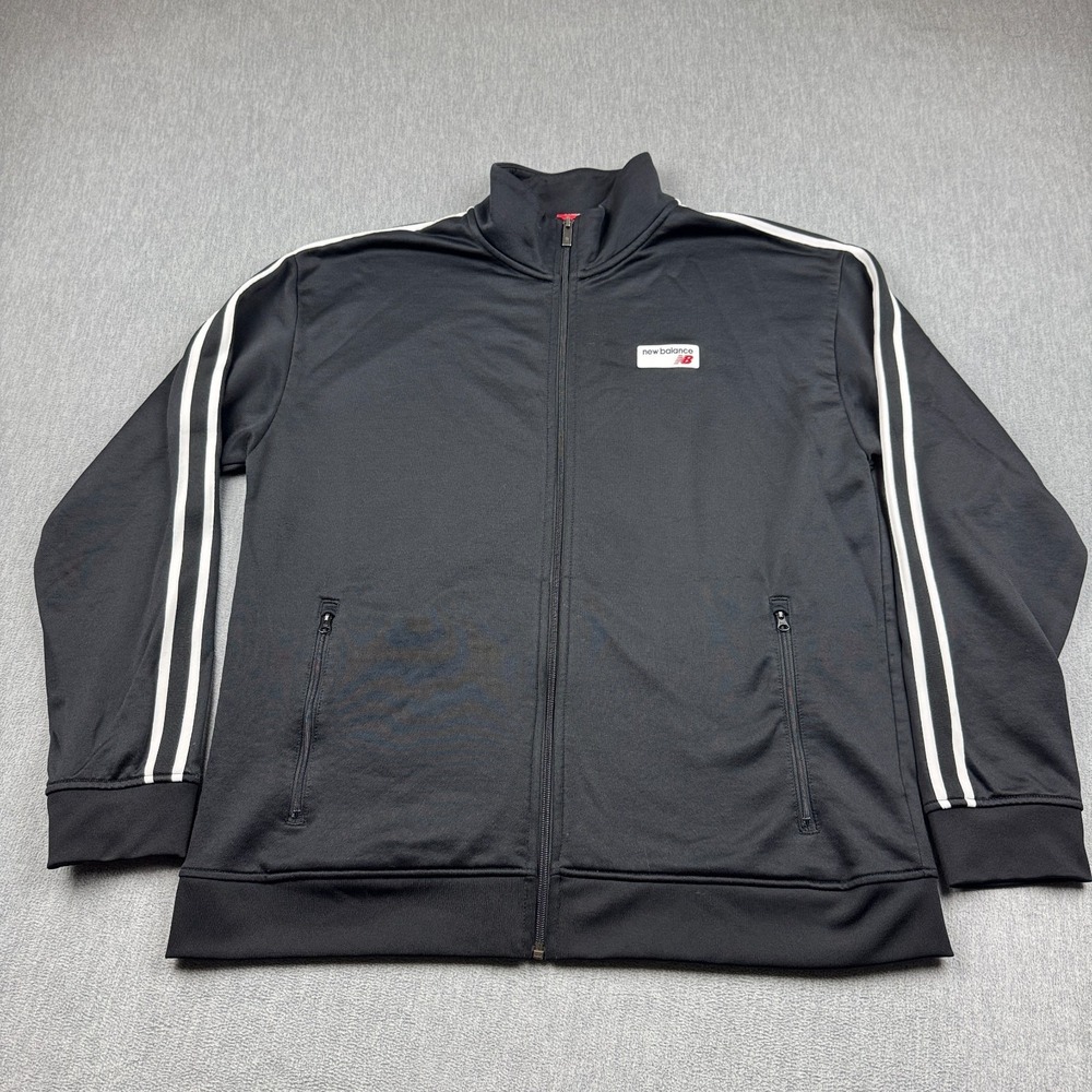 New Balance Jacket Mens XL Black Athletics Track Full Zip Running‎ Gym Outdoor